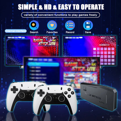 M8 Pro Video Game Console 2.4G 4K Retro Game TV Stick Two Player Children'S Gift 20000+Games Suitable Linux Retroarchi System