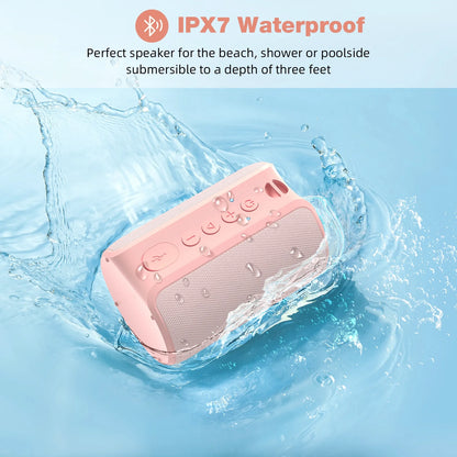 Bluetooth Speaker Portable, IPX7 Waterproof Wireless Outdoor Speaker, TWS Pairing, 12H Playtime, Orange