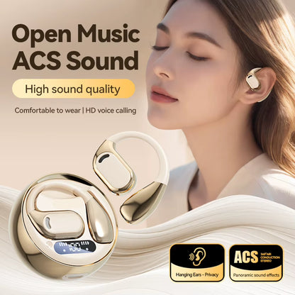 Real Time AI Translator Earbuds Bluetooth-Compatible 5.4 Noise Cancelling Smart Voice Translator Ear Hook Translation Earphones