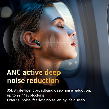 Active Noise Cancelling Earbuds ANC with Smart Touch Screen, TWS True Wireless Ear Buds Earphones for Iphone Android