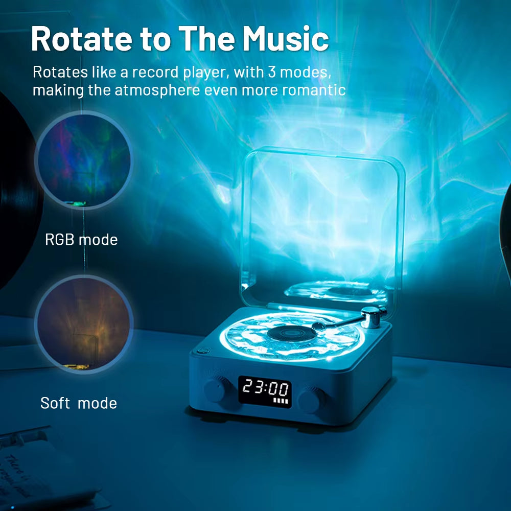 Mini Retro White Noise Bluetooth Speaker Portable Vintage Sleep Aid Bluetooth Speaker Subwoofer with RGB Light Support TF Card